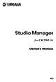 Studio Manager. for. Owner s Manual