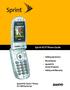 Sprint PCS Phone Guide. Setting Up Service Phone Basics Sprint PCS Service Features Safety and Warranty. Sprint PCS Vision SM Phone VI-2300 by Sanyo