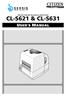 Thermal Transfer Barcode & Label Printer CL-S621 & CL-S631 USER'S MANUAL