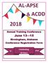 AL-APSE & ACDD. June Annual Training Conference. Birmingham, Alabama Conference Registration Form. Celebrating 20 Years APSE