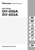 DVD Player DV-656A DV-655A. DV-655A only. Operating Instructions