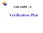 CSE Verification Plan
