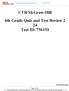 CTB/McGraw-Hill. 4th Grade Quiz and Test Review 2 24 Test ID: