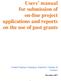 Users manual for submission of on-line project applications and reports on the use of past grants