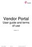Vendor Portal User guide and terms of use