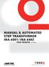MANUAL & AUTOMATED STEP TRANSFORMER INA 6501 / INA 6502 USER MANUAL C