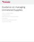 Guidance on managing Unmetered Supplies