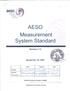 Alberta Electric System Operator Measurement System Standard. Revisions