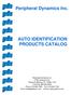 Peripheral Dynamics Inc. AUTO IDENTIFICATION PRODUCTS CATALOG