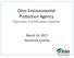 Ohio Environmental Protection Agency Operator Certification Update. March 14, 2017 Tanushree Courlas