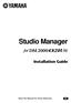 Studio Manager. for / Installation Guide. Keep This Manual For Future Reference.