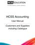 HCSS Accounting. User Manual. Customers and Suppliers including Catalogue