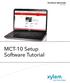 MCT-10 Setup Software Tutorial TECHNICAL BROCHURE MCT10 R1