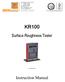 KR100. Surface Roughness Tester. Instruction Manual. STRUMENTI & SERVIZI per il sistema qualità RUG-281-IN-00