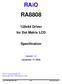 RA x64 Driver for Dot Matrix LCD. Specification. Version 1.2 December 15, RAiO Technology Inc. Copyright RAiO Technology Inc.