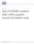 Use of HGMD mutation data within popular variant annotation tools