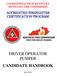 COMMONWEALTH OF KENTUCKY KENTUCKY FIRE COMMISSION ACCREDITED FIREFIGHTER CERTIFICATION PROGRAM DRIVER OPERATOR PUMPER CANDIDATE HANDBOOK