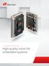 // ALLIED VISION 1 PRODUCT LINE. High-quality vision for embedded systems
