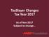 TaxSlayer Changes Tax Year As of Nov 2017 Subject to change