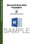 Microsoft Word 2016 Foundation. North American Edition SAMPLE