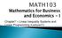 Mathematics for Business and Economics - I. Chapter7 Linear Inequality Systems and Linear Programming (Lecture11)