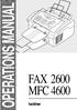 OPERATIONS MANUAL FAX 2600 MFC 4600