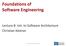 Foundations of Software Engineering