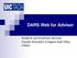 DARS Web for Advisor. Academic and Enrollment Services, Transfer Articulation & Degree Audit Office (TADA)