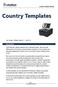 Country Templates. Introduction. Last change : Software release 7.3 July 2016