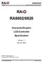 RA8802/8820. Character/Graphic LCD Controller. Specification RA8802/8820. Version 1.1. April 26, 2004
