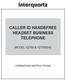 CALLER ID HANDSFREE HEADSET BUSINESS TELEPHONE