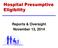 Hospital Presumptive Eligibility. Reports & Oversight November 13, 2014