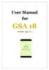 User Manual for GSA 18. Mobile App V1.1