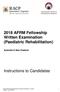 2018 AFRM Fellowship Written Examination (Paediatric Rehabilitation) Australia & New Zealand