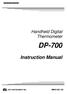 Handheld Digital Thermometer DP-700. Instruction Manual IMR01X01-E5 RKC INSTRUMENT INC.