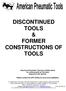 DISCONTINUED TOOLS & FORMER CONSTRUCTIONS OF TOOLS