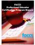 FACCS Professional Educator Certification Program Manual