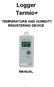 TEMPERATURE AND HUMIDITY REGISTERING DEVICE MANUAL