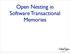 Open Nesting in Software Transactional Memories