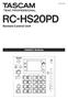 D B RC-HS20PD. Remote Control Unit OWNER'S MANUAL