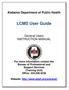 Alabama Department of Public Health. LCMS User Guide. General Users INSTRUCTION MANUAL