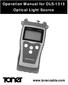 Operation Manual for OLS-1315 Optical Light Source