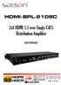 2x8 HDMI 1.3 over Single CAT5 Distribution Amplifier