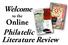 Welcome. Philatelic Literature Review. Online. to the