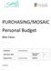 PURCHASING/MOSAIC Personal Budget