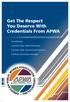Get The Respect You Deserve With Credentials From APWA