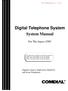 Digital Telephone System System Manual