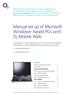 Manual set up of Microsoft Windows based PCs with ø Mobile Web