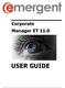 Corporate Manager ET 11.0 USER GUIDE