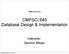 CMPSCI 645 Database Design & Implementation